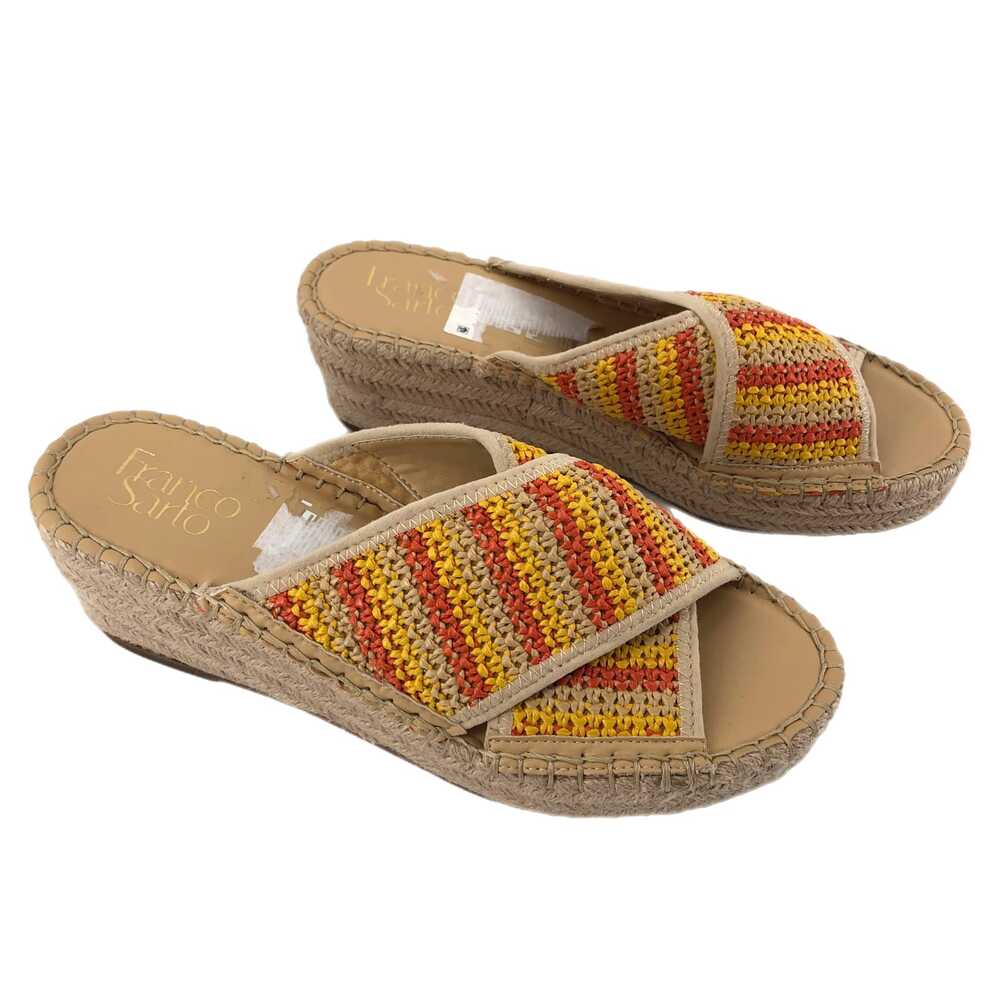 Franco Sarto Tan Orange Classic Woven Wedges | Size 8